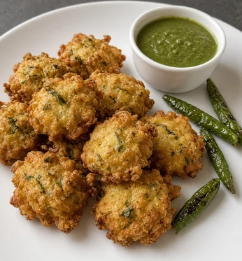 Methi na bhajiya fritters at Kathiyawadi Kitchen, Winnipeg MB
