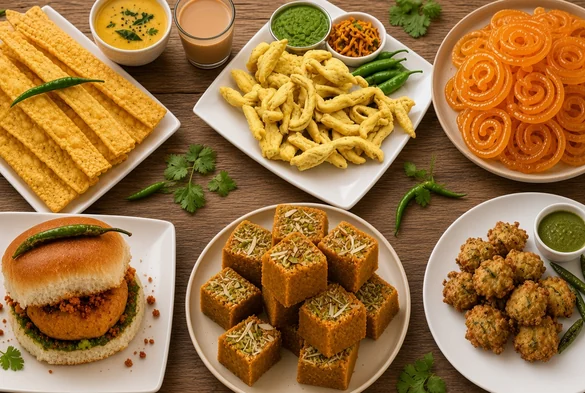 Gujarati farsan and mithai spread at Kathiyawadi Kitchen, Regent Ave West, Winnipeg